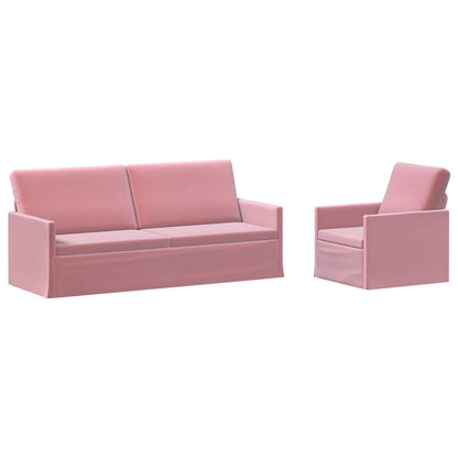 Bankstel 2 pcs Roze fluweel