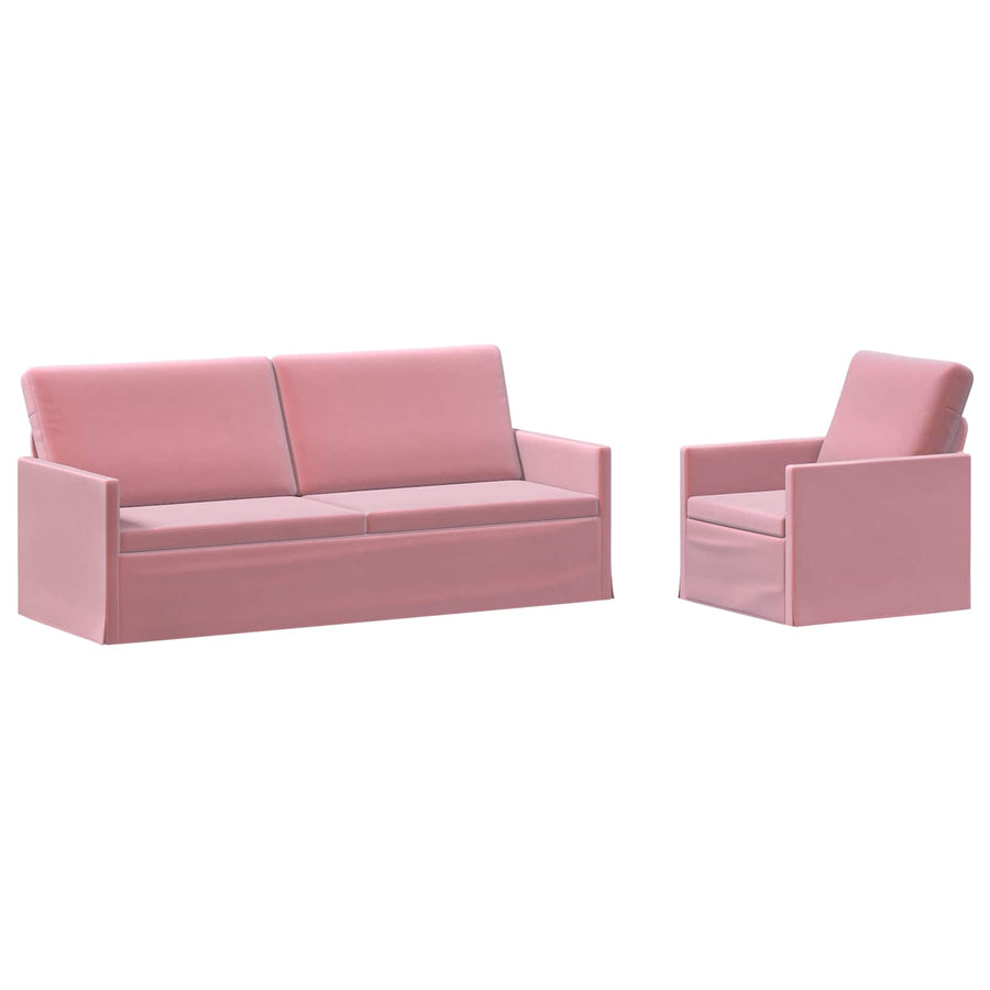 Bankstel 2 pcs Roze fluweel