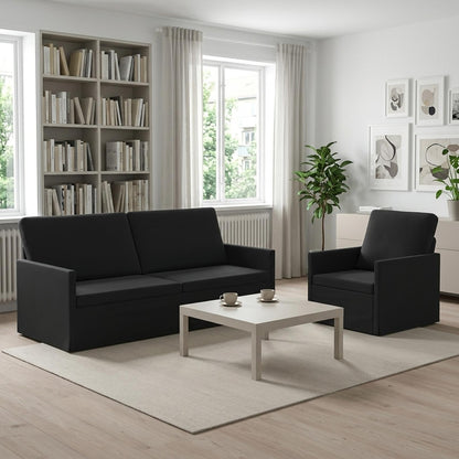 Bankstel 2 pcs Zwart fluweel
