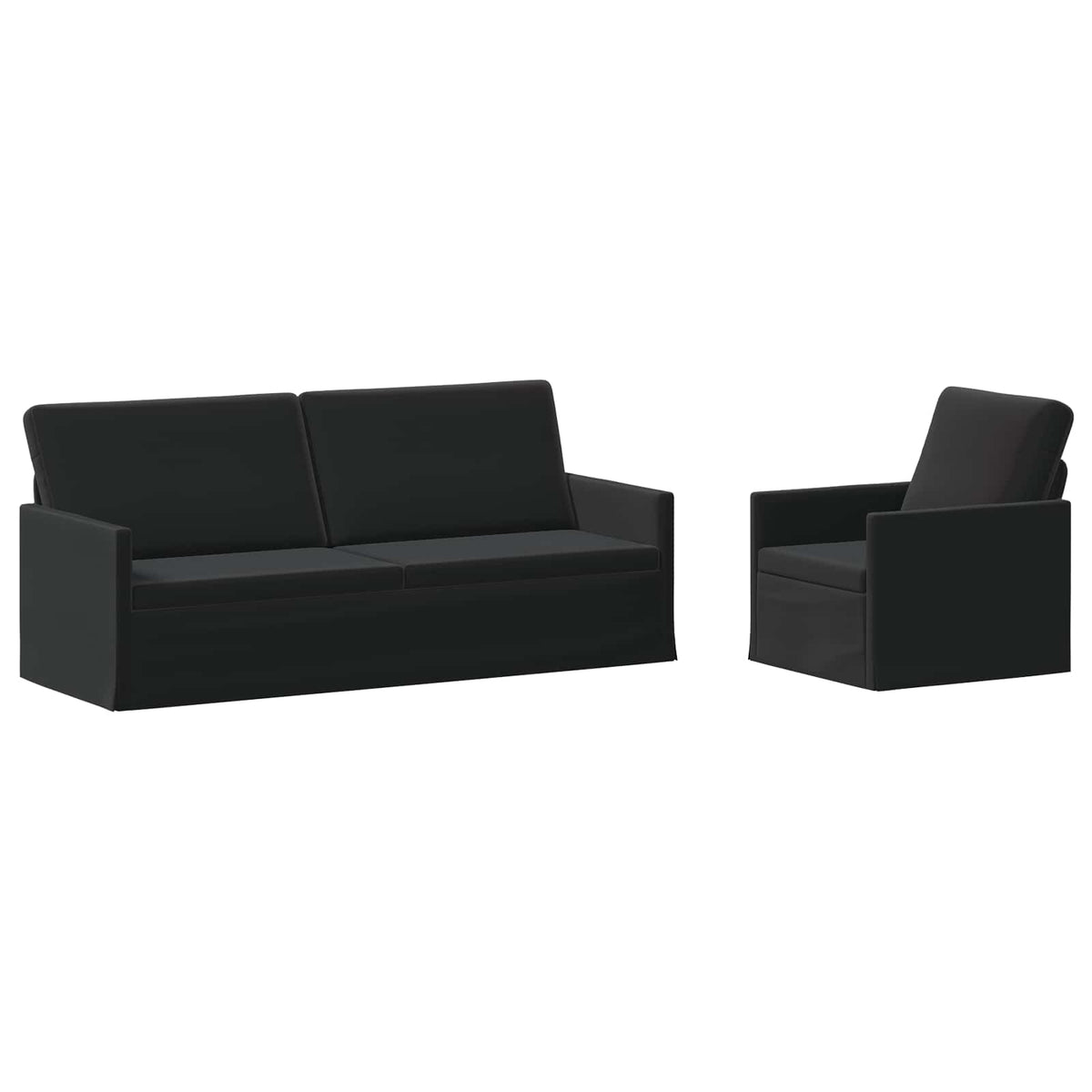 Bankstel 2 pcs Zwart fluweel