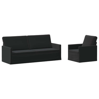 Bankstel 2 pcs Zwart fluweel