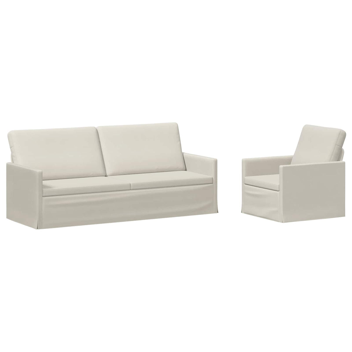 Bankstel 2 pcs Crèmekleurig fluweel