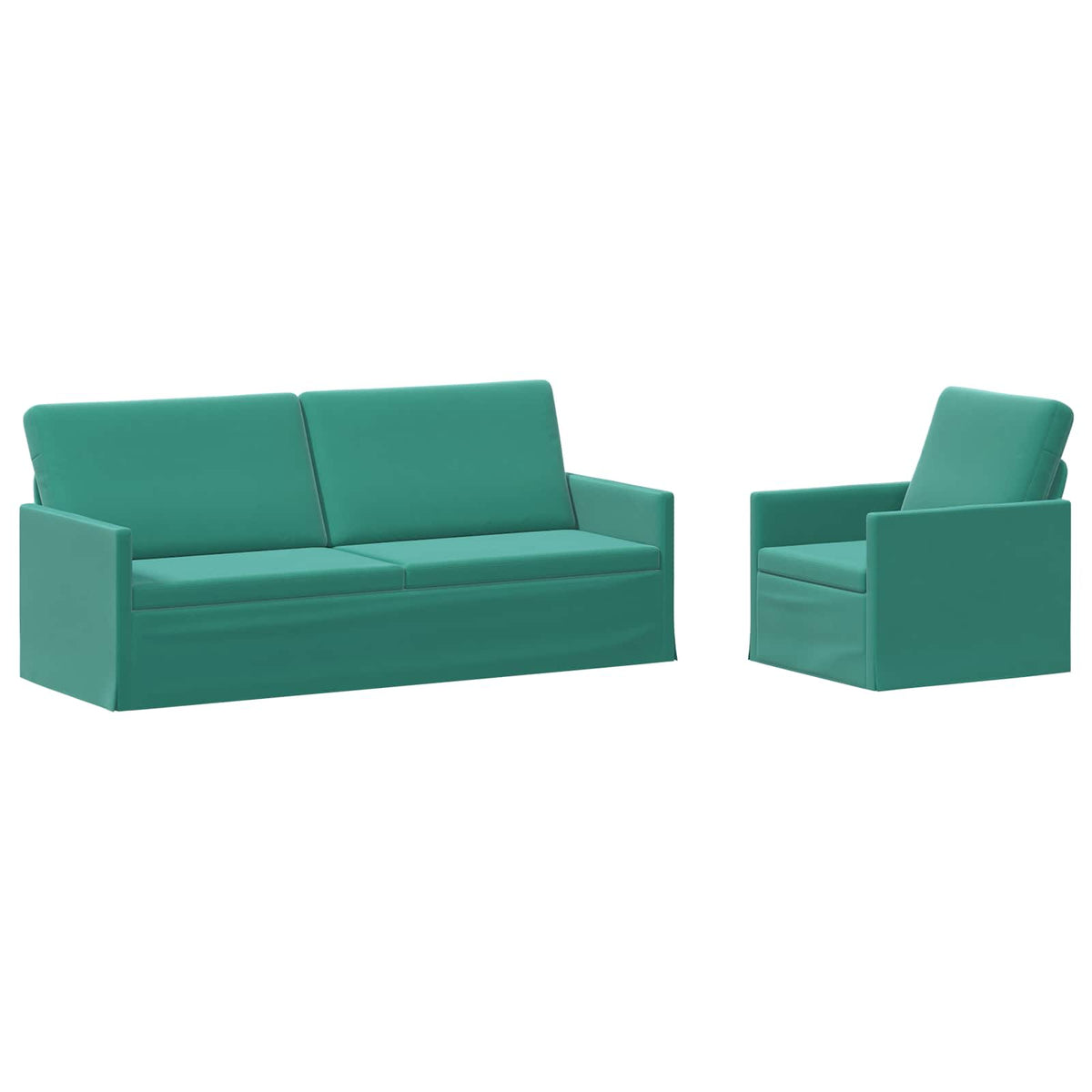 Bankstel 2 pcs Turquoise fluweel