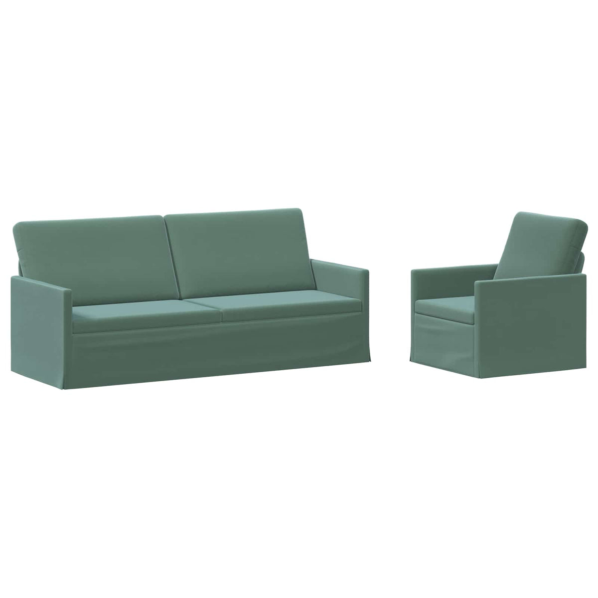 Bankstel 2 pcs Zeegroen fluweel