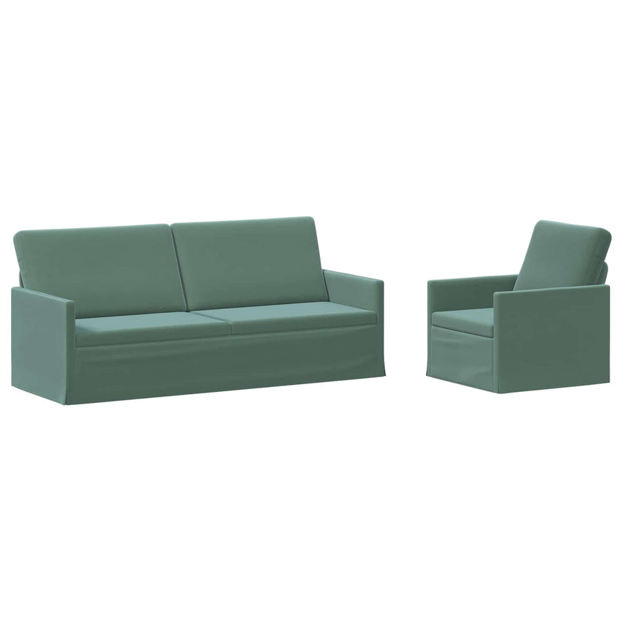 Bankstel 2 pcs Zeegroen fluweel