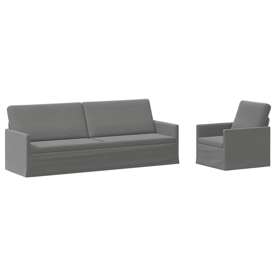 Bankstel 2 pcs Donkergrijs fluweel