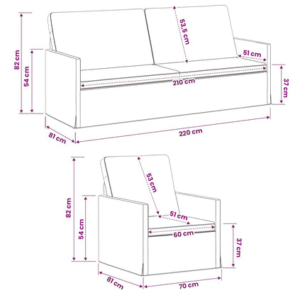 Bankstel 2 pcs Donkergroen fluweel