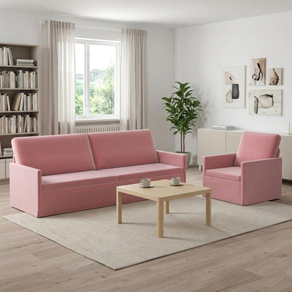 Bankstel 2 pcs Roze fluweel