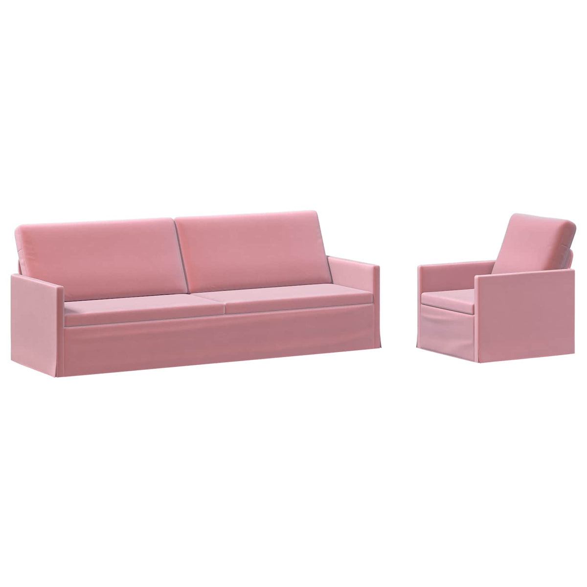Bankstel 2 pcs Roze fluweel