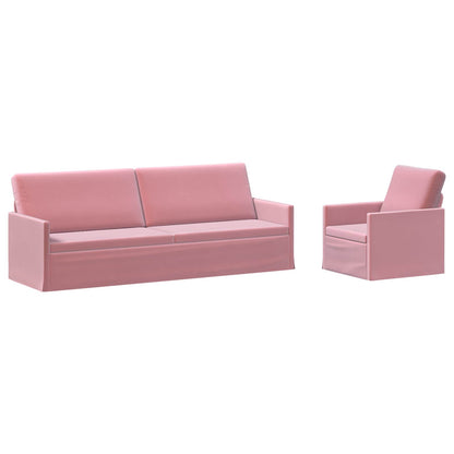Bankstel 2 pcs Roze fluweel
