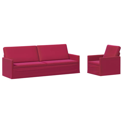 Bankstel 2 pcs Wijnrood fluweel
