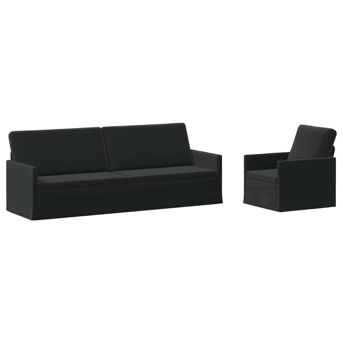 Bankstel 2 pcs Zwart fluweel