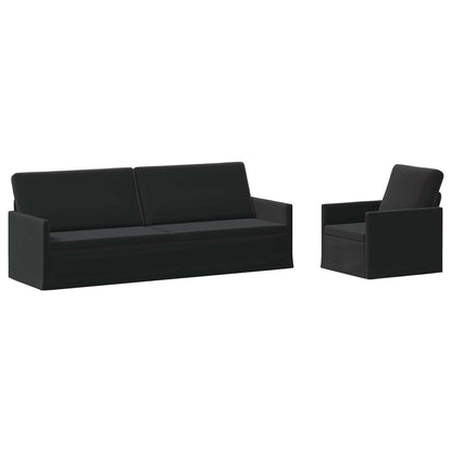 Bankstel 2 pcs Zwart fluweel