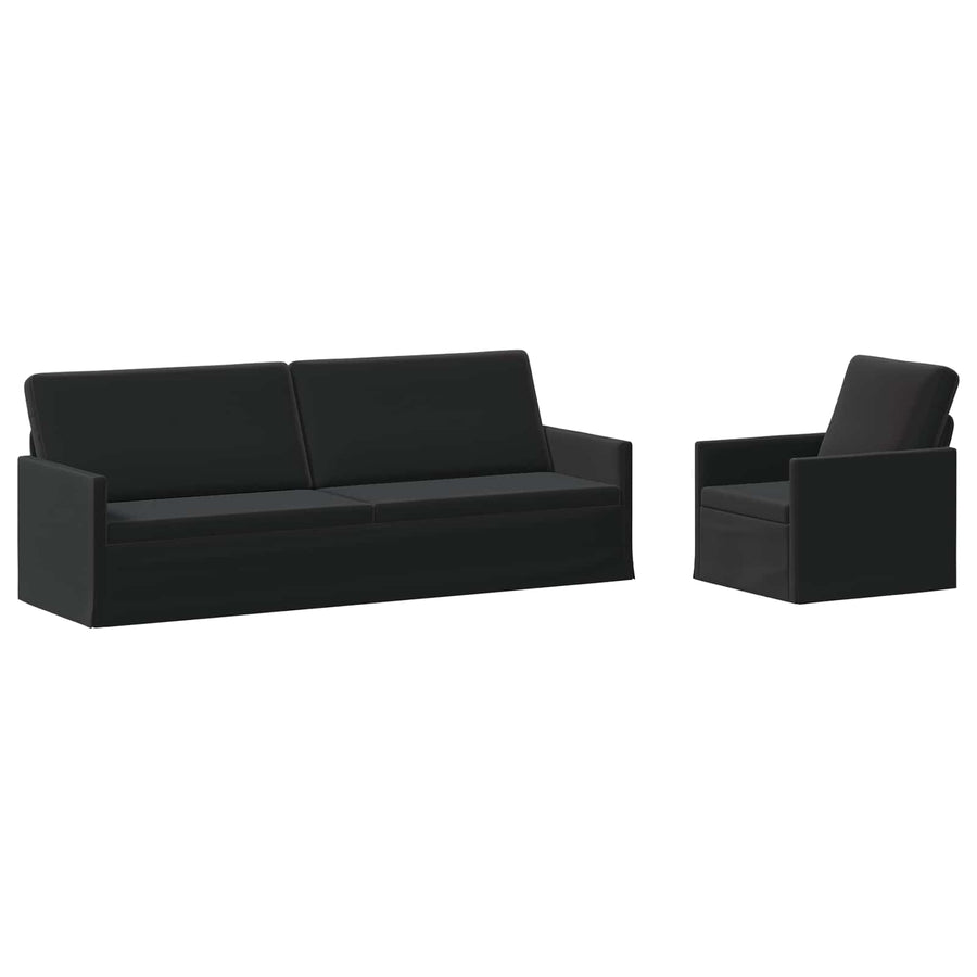 Bankstel 2 pcs Zwart fluweel