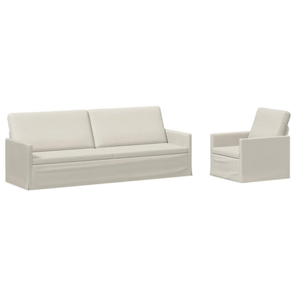 Bankstel 2 pcs Crèmekleurig fluweel