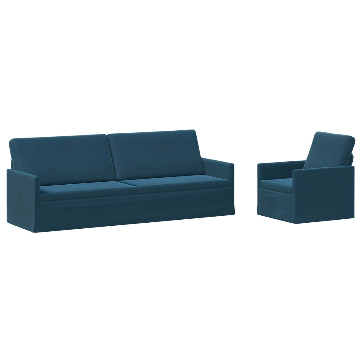 Bankstel 2 pcs Blauw fluweel