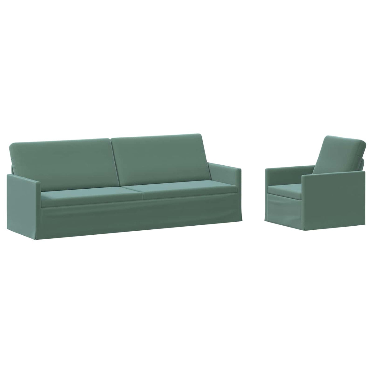Bankstel 2 pcs Zeegroen fluweel