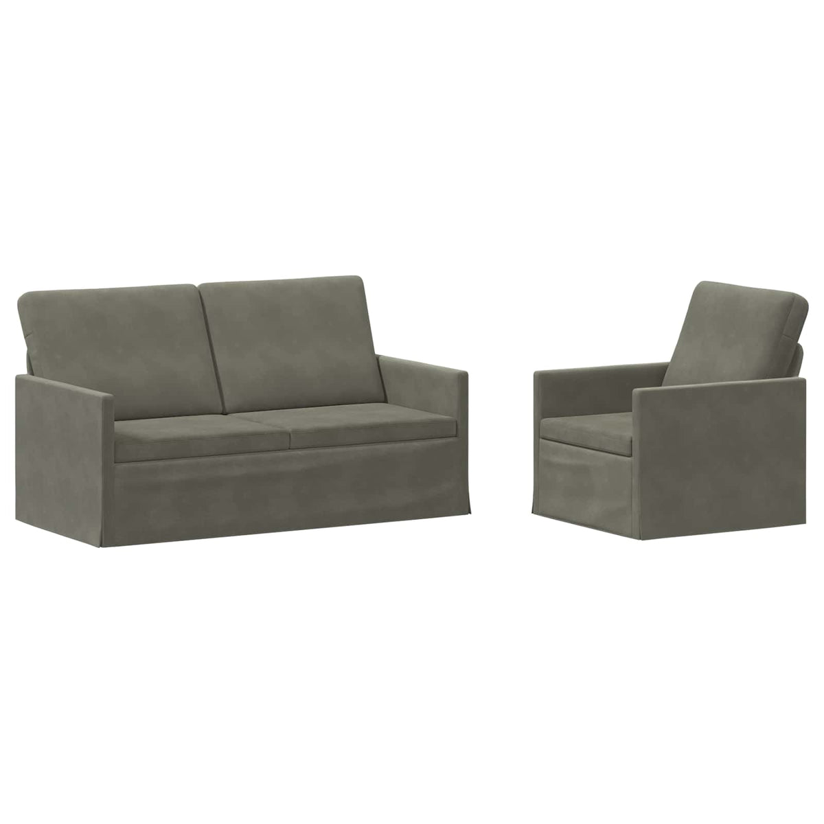 Bankstel 2 pcs Lichtgrijs Katoen Stof