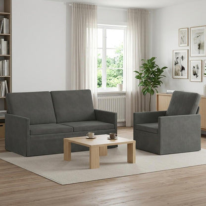 Bankstel 2 pcs Donkergrijs Katoen Stof
