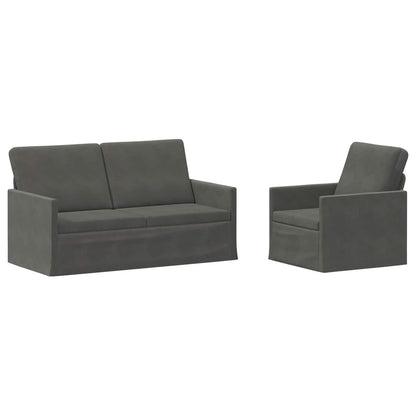 Bankstel 2 pcs Donkergrijs Katoen Stof