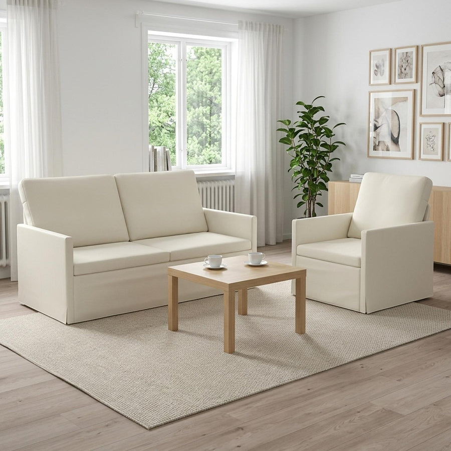 Bankstel 2 pcs Crèmekleurig Katoen Stof
