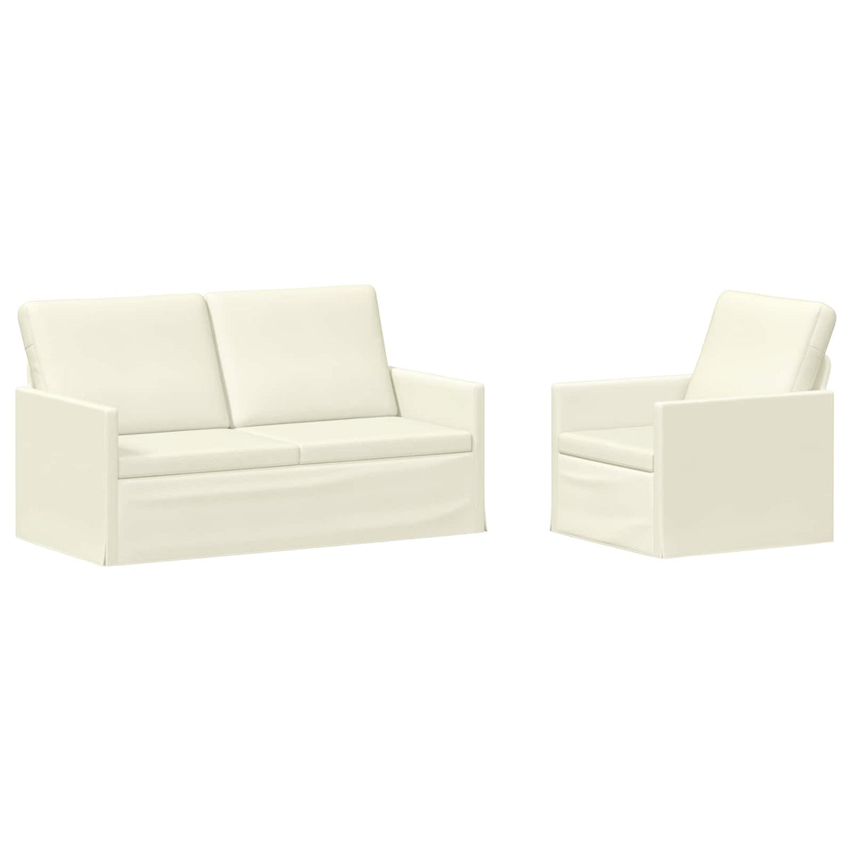 Bankstel 2 pcs Crèmekleurig Katoen Stof