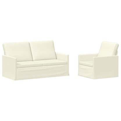 Bankstel 2 pcs Crèmekleurig Katoen Stof