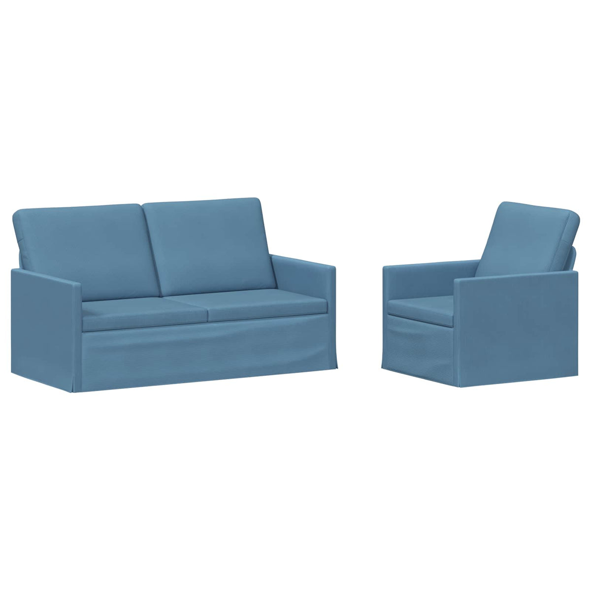 Bankstel 2 pcs Blauw Katoen Stof