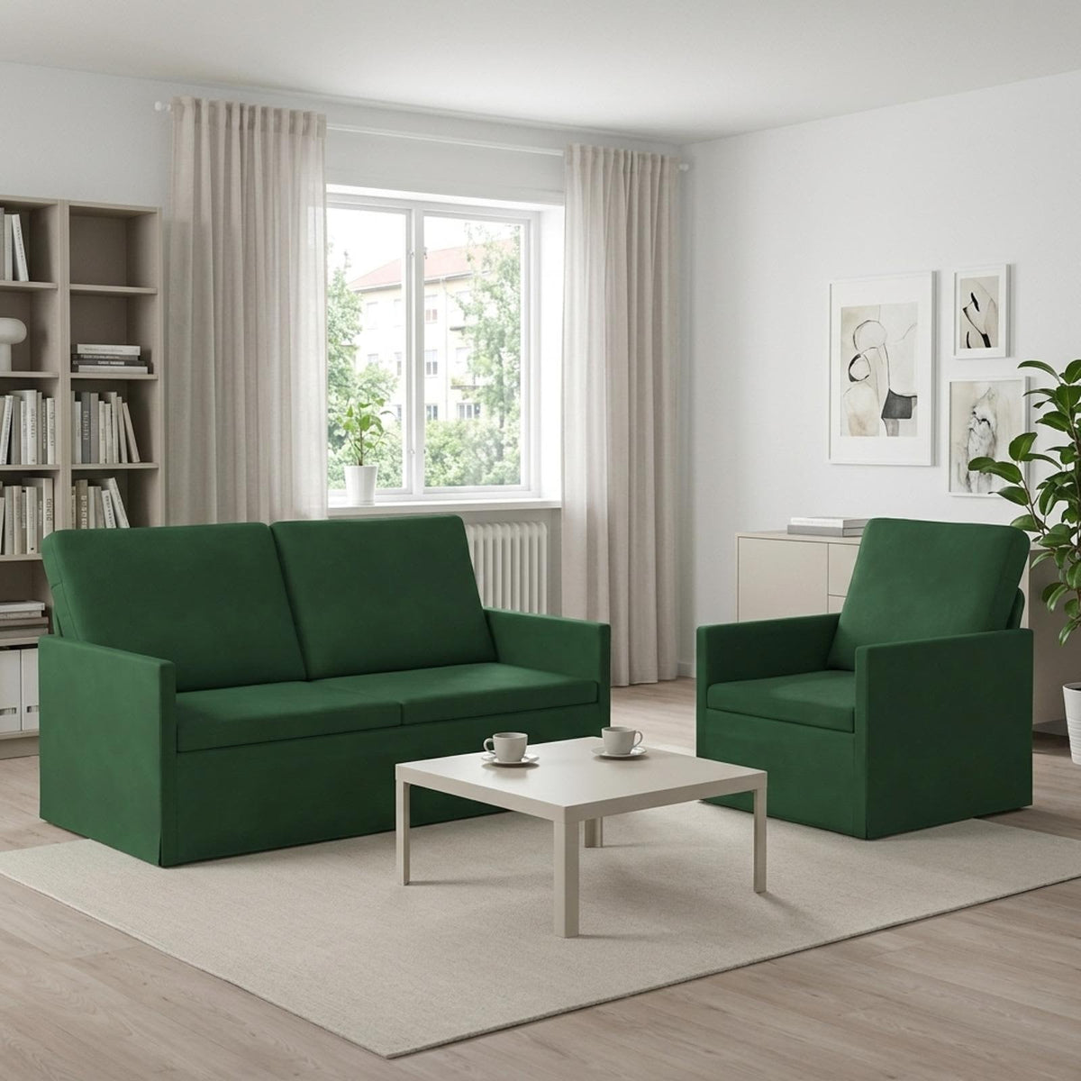 Bankstel 2 pcs Jungle Groen Katoen Stof