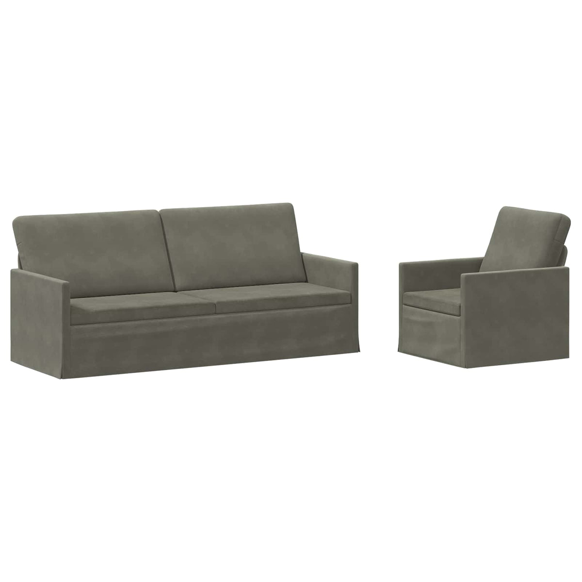 Bankstel 2 pcs Lichtgrijs Katoen Stof