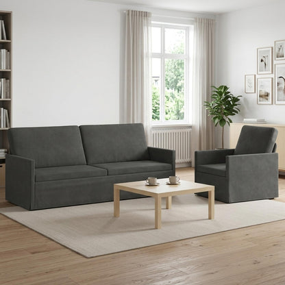 Bankstel 2 pcs Donkergrijs Katoen Stof