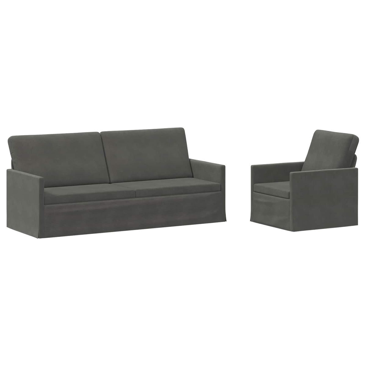 Bankstel 2 pcs Donkergrijs Katoen Stof