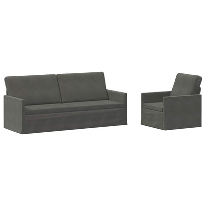 Bankstel 2 pcs Donkergrijs Katoen Stof