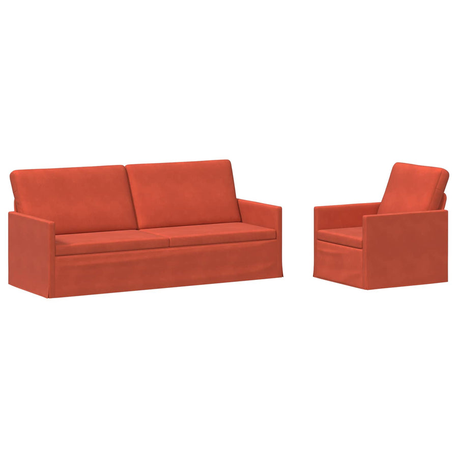 Bankstel 2 pcs Rood-oranje Katoen Stof