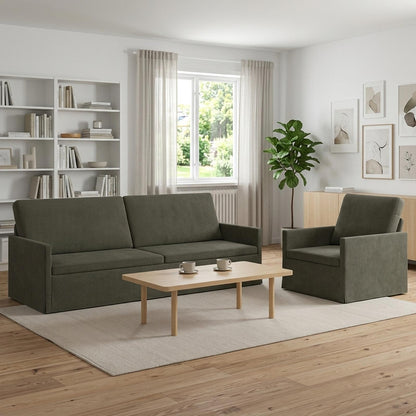 Bankstel 2 pcs Lichtgrijs Katoen Stof
