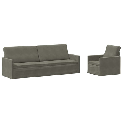 Bankstel 2 pcs Lichtgrijs Katoen Stof
