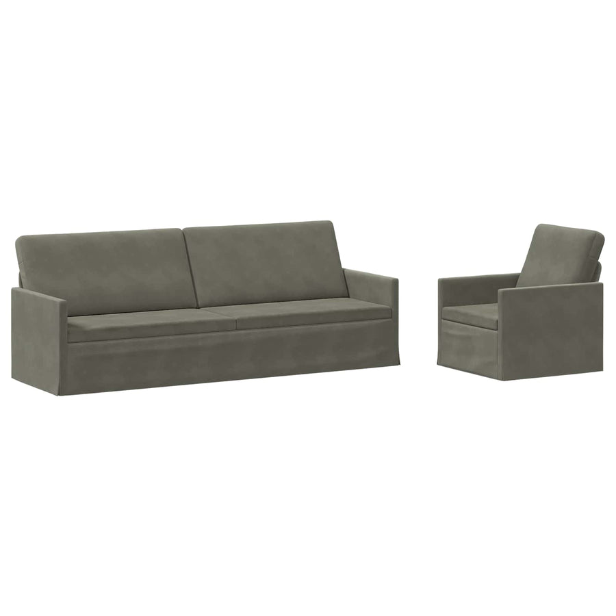 Bankstel 2 pcs Lichtgrijs Katoen Stof