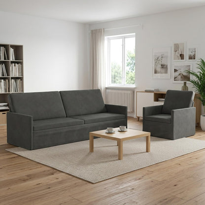 Bankstel 2 pcs Donkergrijs Katoen Stof