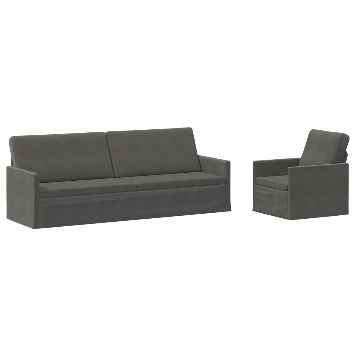 Bankstel 2 pcs Donkergrijs Katoen Stof