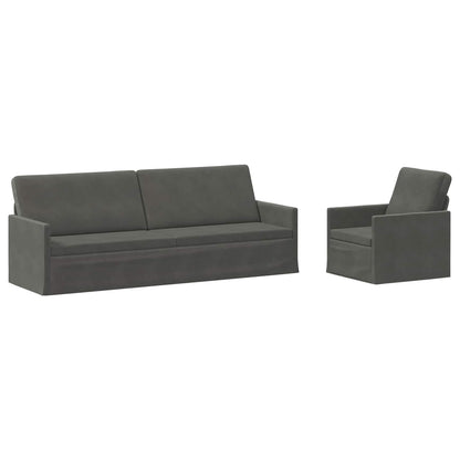 Bankstel 2 pcs Donkergrijs Katoen Stof