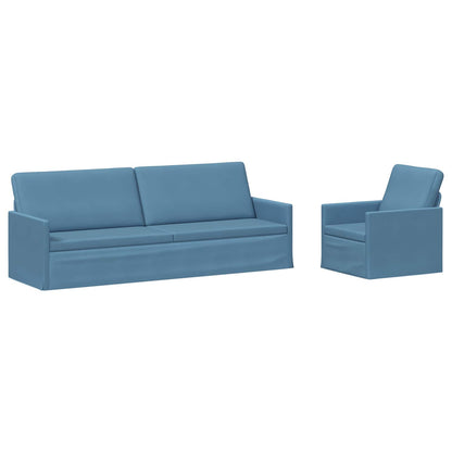 Bankstel 2 pcs Blauw Katoen Stof
