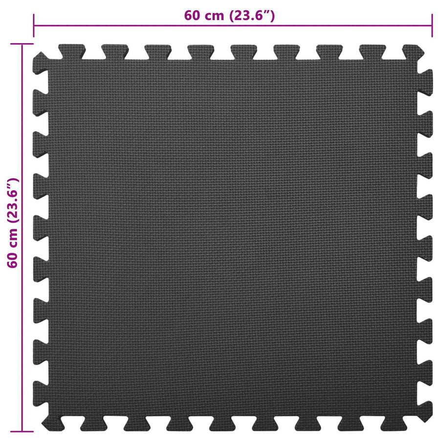 Zwembad Grondmat 6 pcs Zwart 2,16 ㎡ EVA Schuim