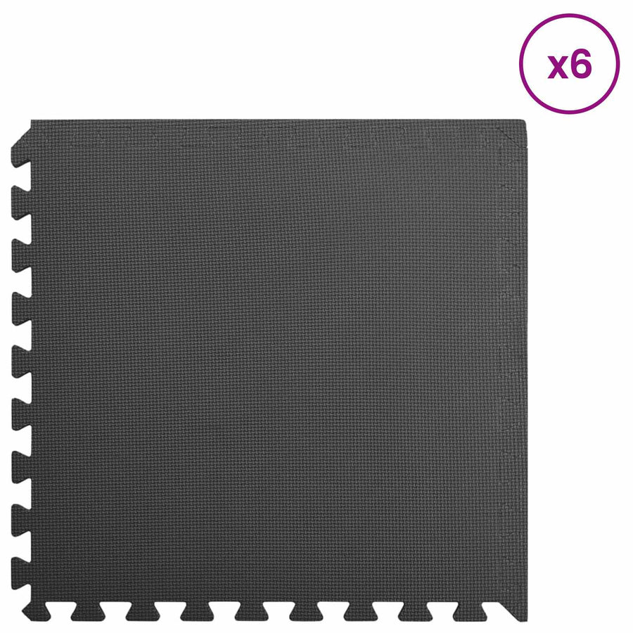 Zwembad Grondmat 6 pcs Zwart 2,16 ㎡ EVA Schuim