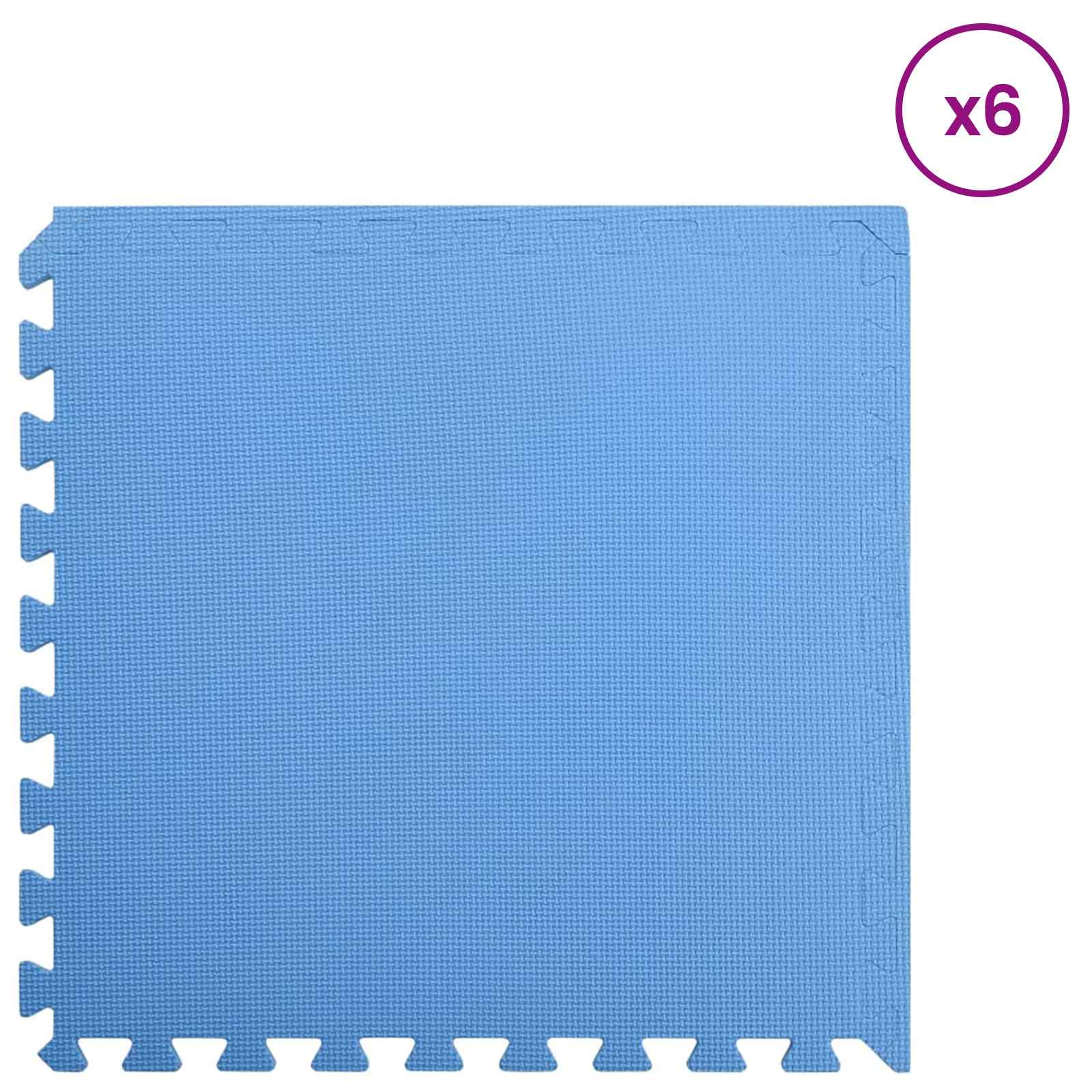 Zwembad Grondmat 6 pcs Blauw 2,16 ㎡ EVA Schuim