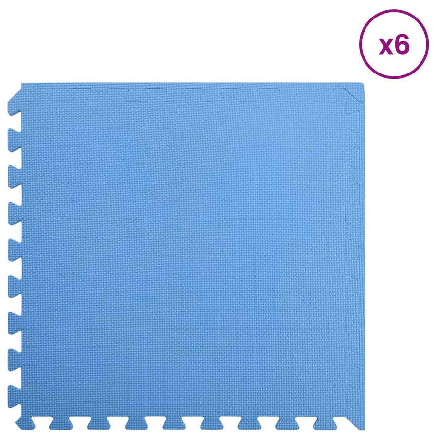 Zwembad Grondmat 6 pcs Blauw 2,16 ㎡ EVA Schuim