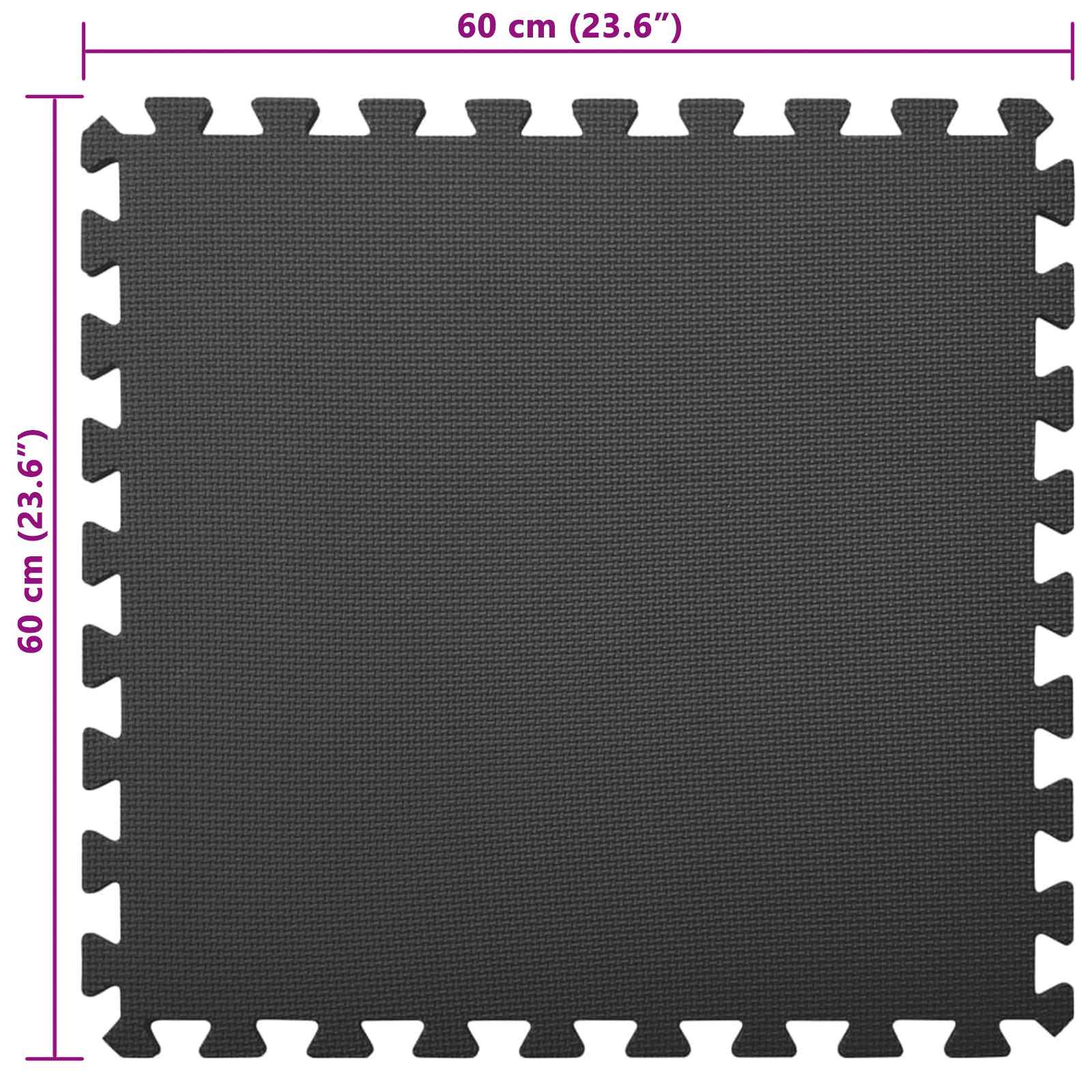 Puzzel Oefenmatten 24 pcs Zwart 8,64 ㎡ EVA Foam