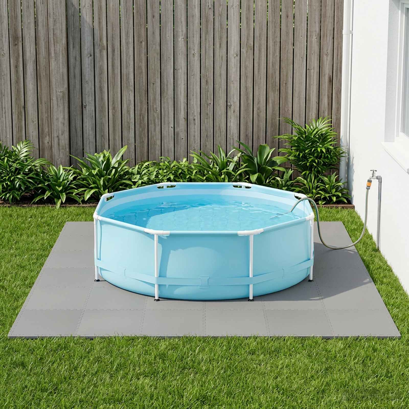 Zwembad Grondmat 24 pcs Grijs 8,64 m² EVA Schuim
