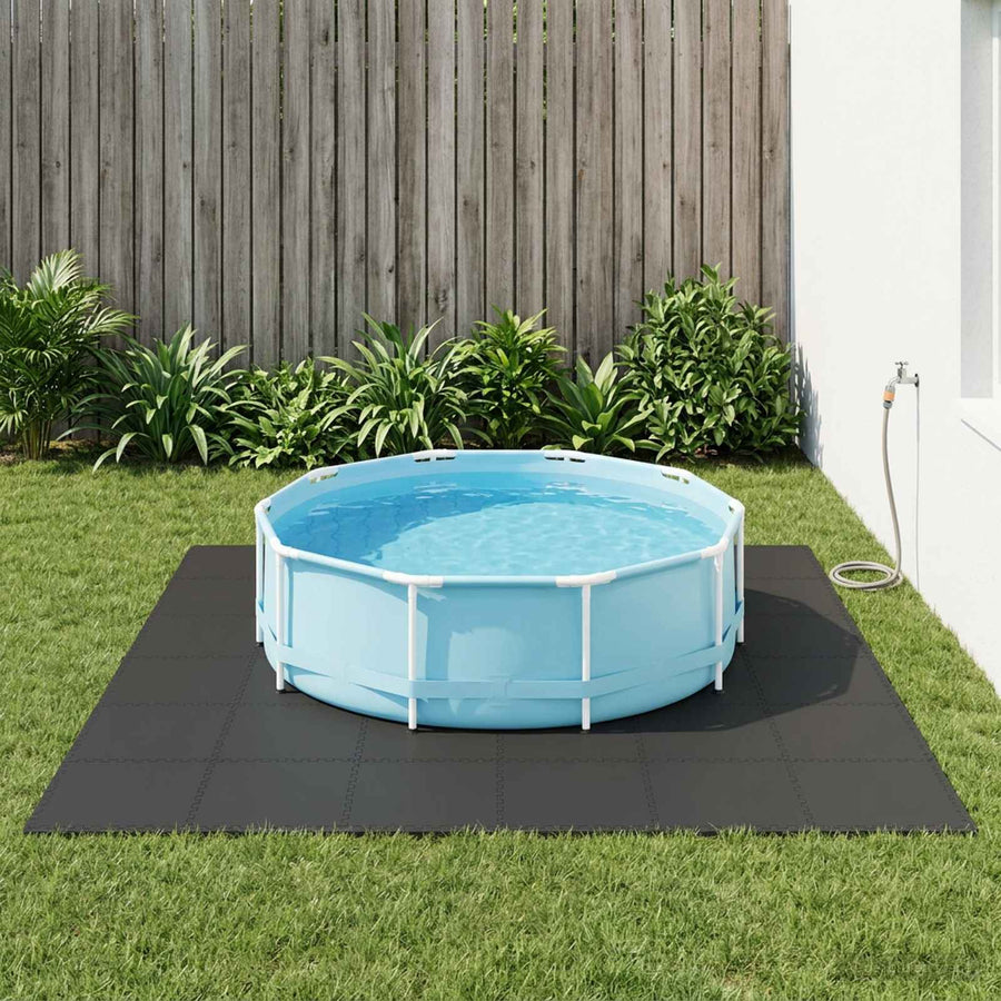 Zwembad Grondmat 50 pcs Zwart 18 m² EVA Schuim