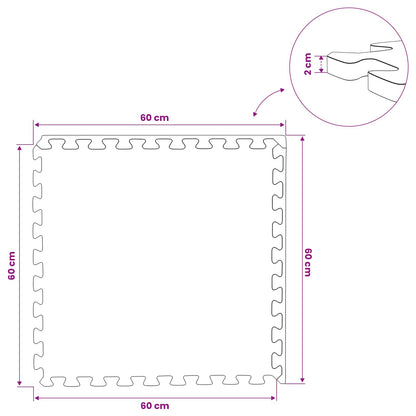 Zwembad Grondmat 6 pcs Grijs 2,16 m² EVA Schuim