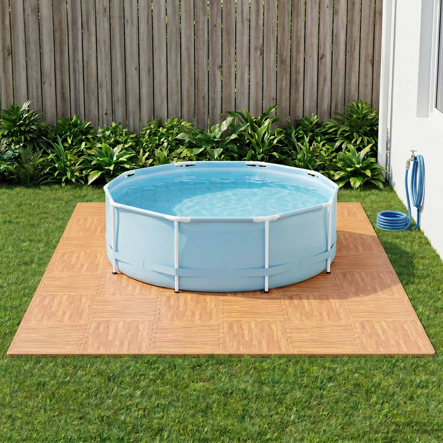 Zwembad Grondmat 12 pcs Hout 4,32 m² EVA Schuim